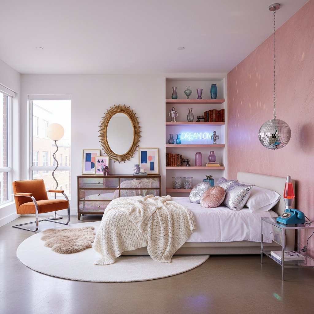 Featured image for Mixing Glossy Y2K with Vintage Warmth in Bedrooms