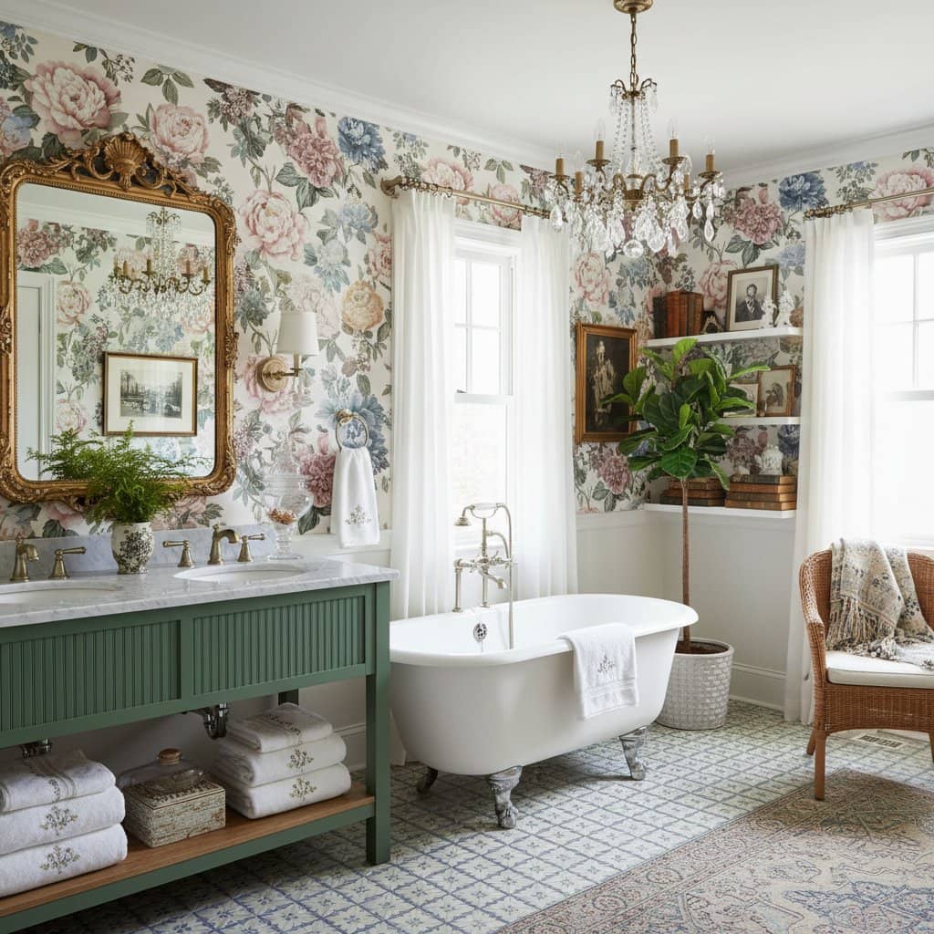 Featured image for Gen Z Brings Grandmillennial Style to the Bathroom