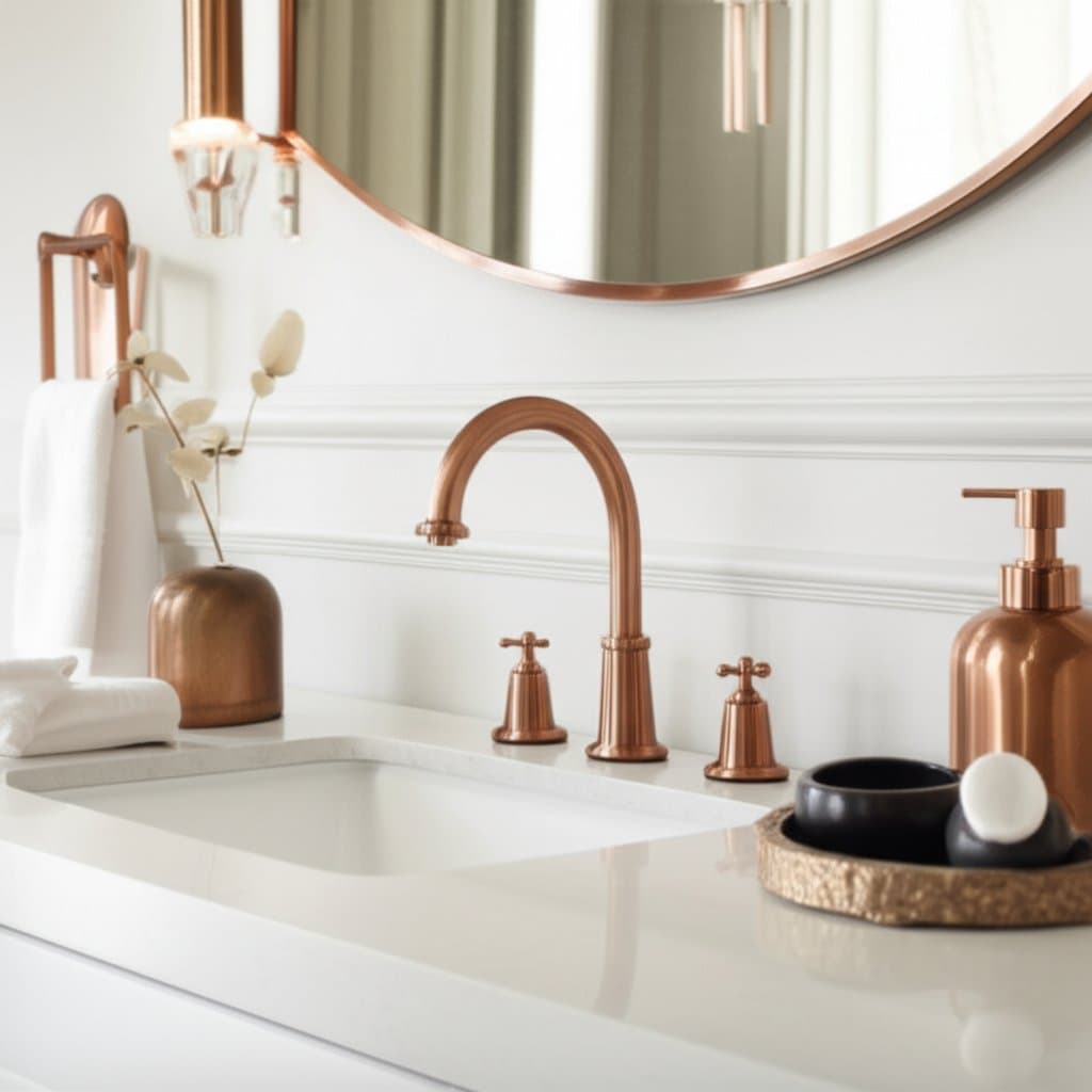 Featured image for Copper Fixtures Bring Health Benefits to Bathroom Design