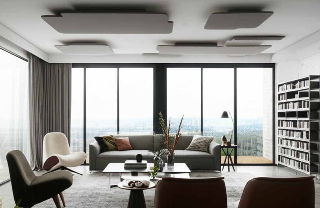 Featured image for Floating Panels Turn Echo Chambers Into Calm Rooms