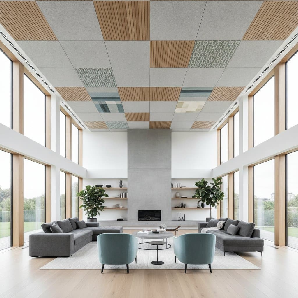 Featured image for Acoustic Ceiling Panels Solve Echo in Open Living Rooms