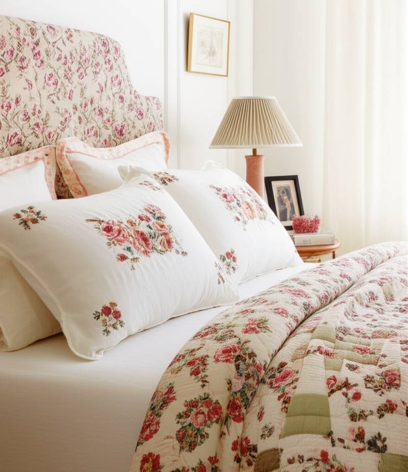Featured image for Granny Chic Softens Modern Bedrooms With Vintage Florals